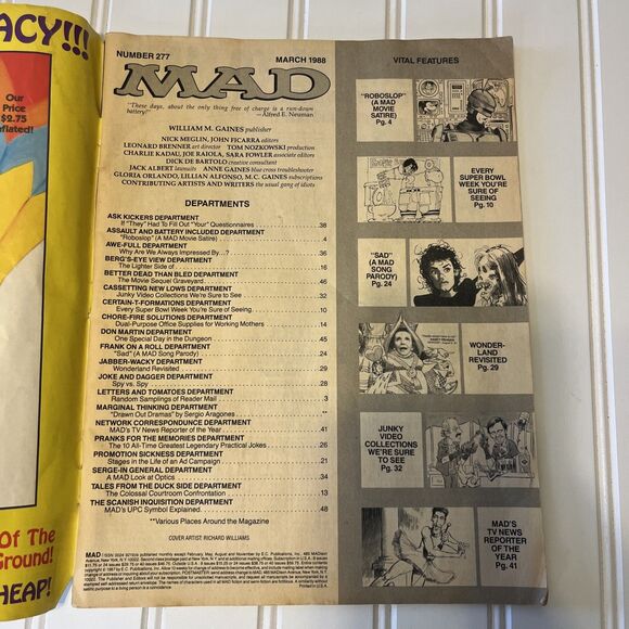 Mad Alfred E. Neuman 1998 No. 277 March 1988 Vintage Comic Book - Picture 5 of 8